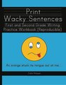Print Wacky Sentences  First and Second Grade Writing Practice Workbook