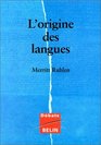 L'origine des langues