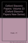 Oxford Slavonic Papers Volume 23