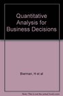 Quantitative Analysis for Business Decisions