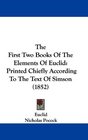 The First Two Books Of The Elements Of Euclid Printed Chiefly According To The Text Of Simson