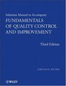Fundamentals of Quality Control and Improvement Student Solutions Manual