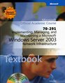 70291 Implementing Managing and Maintaining a MicrosoftWindows Server2003 Network Infrastructure Package