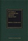 Studies in Learning and Memory Selected Papers