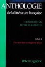 Anthologie De LA Litterature Francaise DixNeuvieme Et Vingtieme Siecles