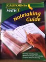Algebra I Notetaking Guide California