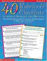 40 Rubrics  Checklists to Assess Reading and Writing