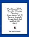 What Became Of The Slaves On A Georgia Plantation Great Auction Sale Of Slaves At Savannah Georgia March 2nd And 3rd 1859