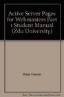 Active Server Pages for Webmasters Part 1 Student Manual (Zdu University)