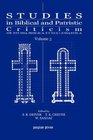Studies in Biblical and Patristic Criticism or Studia Biblica et Ecclesiastica  Vol 3 of 5