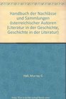 Handbuch der Nachlasse und Sammlungen osterreichischer Autoren