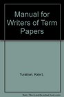 Manual for Writers of Term Papers