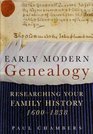 Early Modern Genealogy Researching Your Family History 16001838