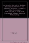 Constructive Methods for Nonlinear Boundary Value Problems and Nonlinear Oscillations CONFERENCE AT THE OBERwolfach MathResInst1925111978