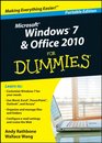 Microsoft Windows 7  Office 2010 for Dummies Portable Edition