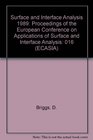Surface and Interface Analysis Ecasia 89 Proceedings of the European Conference on Applications of Surface and Analysis 2327 October 2989 Antibe