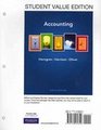 Accounting Student Value Edition Plus NEW MyAccountingLab with Pearson eText  Access Card Package