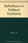 Definitions in Political Economy