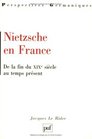 Nietzsche en France De la fin du XIXe siecle au temps present / par Jacques Le Rider