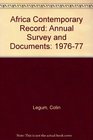 Africa Contemporary Record Annual Survey and Documents19761977