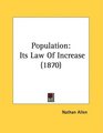 Population Its Law Of Increase