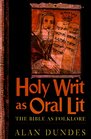 Holy Writ as Oral Lit  The Bible as Folklore