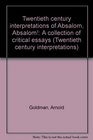 Twentieth century interpretations of Absalom Absalom A collection of critical essays
