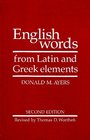 English Words from Latin and Greek Elements