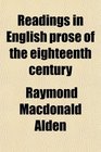 Readings in English prose of the eighteenth century