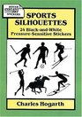 Sports Silhouettes  24 BlackandWhite PressureSensitive Stickers