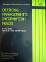 Defining Management Information Needs