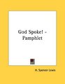 God Spoke  Pamphlet
