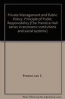 Private Management and Public Policy Principle of Public Responsibility