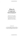 What Is Corporate Governance