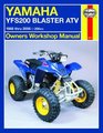 Haynes Yamaha YFS200 Blaster ATV Owners Workshop Manual 1988 thru 2006 200cc