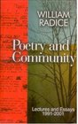 Poetry and Community Lectures and Essays 19912001