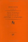 Cours tome 2  Leons d'esthtique  Leons de morale psychologie et mtaphysique