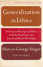 Generalization in Ethics
