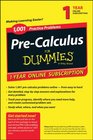 1001 PreCalculus Practice Problems For Dummies access Code Card