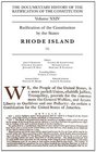 Documentary History of the Ratification of the Constitution Volume XXIV Ratification of the Constitution by the States Rhode Island No 1