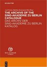 The Archive of the SingAkademie zu Berlin Catalogue