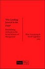 'The Leading Journal in the Field' Destabilizing Authority in the Social Sciences of Management