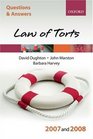 Q and A Law of Torts 20072008