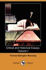 Critical and Historical Essays Volume I