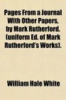 Pages From a Journal With Other Papers by Mark Rutherford