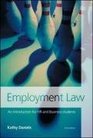 Employment Law An Introduction for HR and Business Students