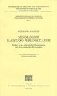 Menologium BagistanoPersepolitanum Studien zu den altpersischen Monatsnamen und ihren elamischen Wiedergaben
