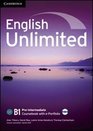 English Unlimited Preintermediate Coursebook with EPortfolio CDROM and Workbook without Answers with DVDROM Pack Italian Edition