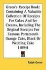 Green's Receipt Book Containing A Valuable Collection Of Receipts For Cakes And Ice Creams Including The Original Receipts For Famous Portsmouth Orange Cake Black Or Wedding Cake