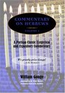 COMMENTARY ON HEBREWS Exegetical  Expository  Vol 1